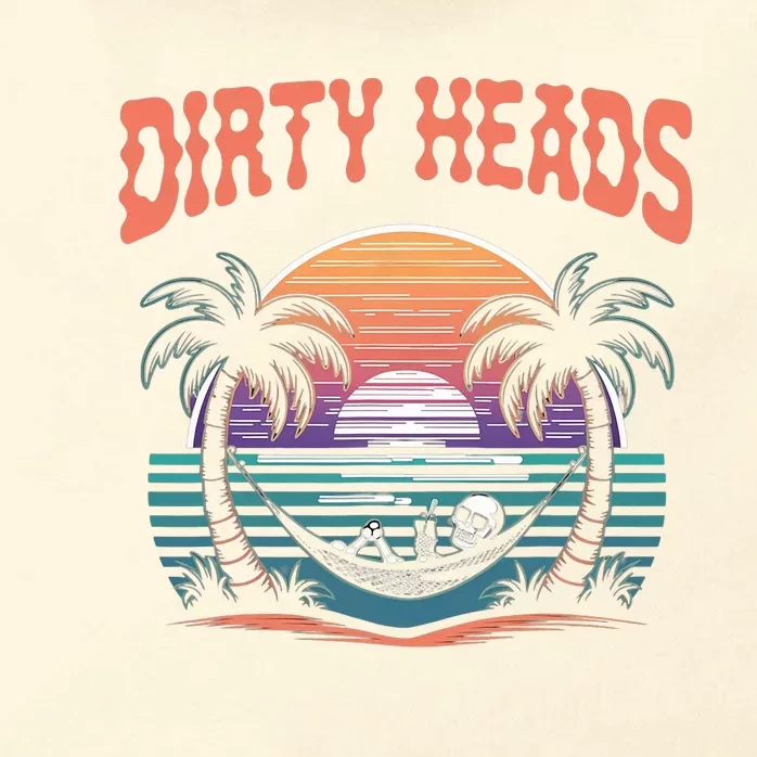 Funny Dirty Heads Retro Beach Zip Tote Bag