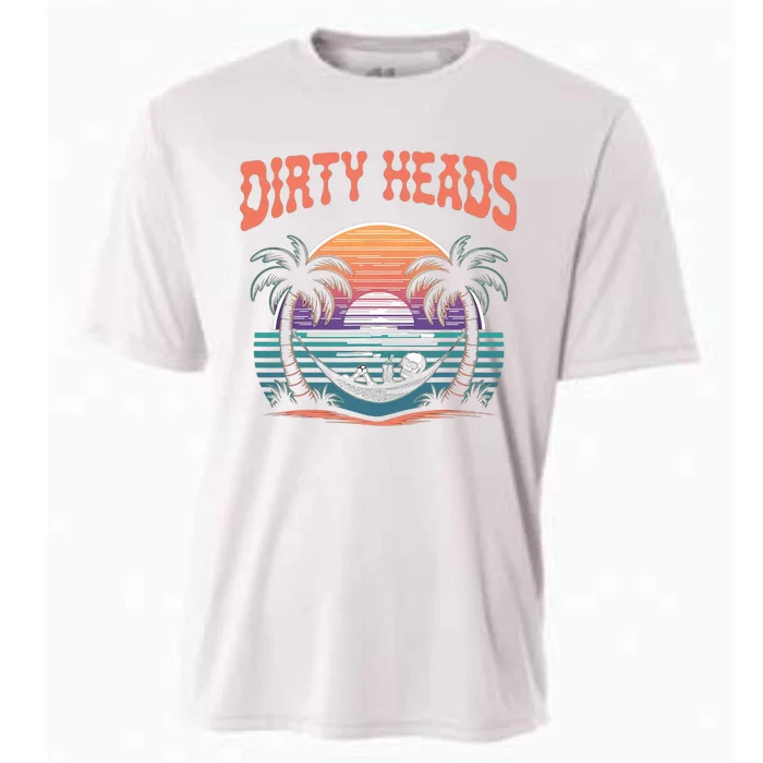 Funny Dirty Heads Retro Beach Cooling Performance Crew T-Shirt