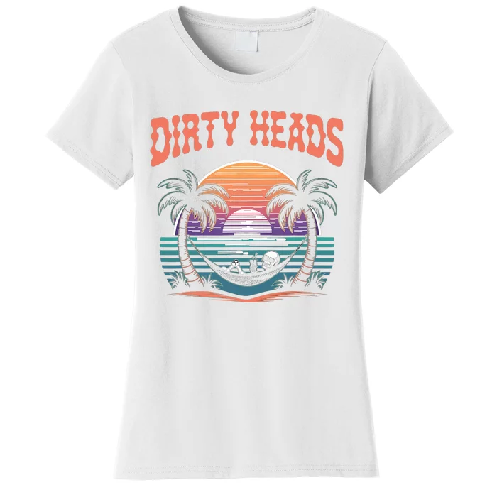 Funny Dirty Heads Retro Beach Women's T-Shirt