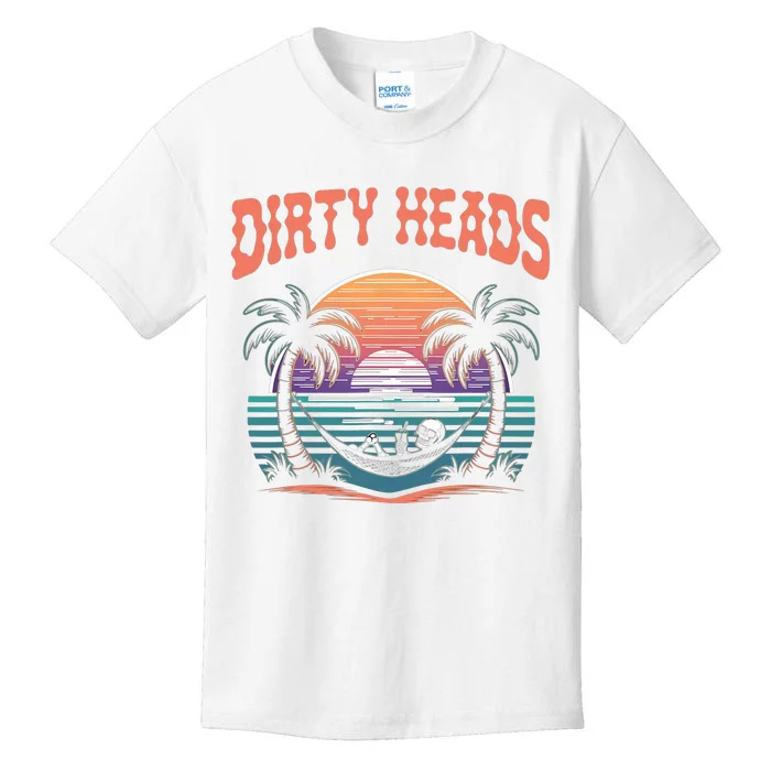 Funny Dirty Heads Retro Beach Kids T-Shirt