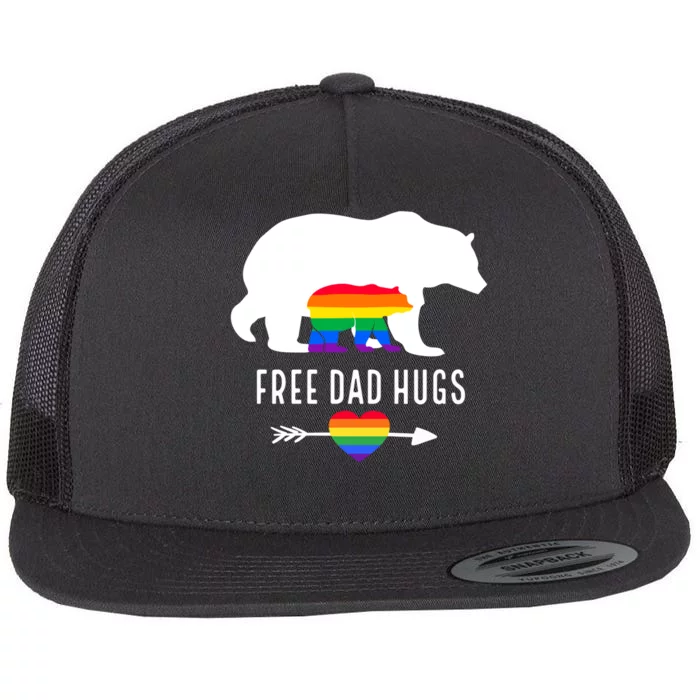 Free Dad Hugs Proud Lgbt Dad Gay Lesbian Dad Proud Lgbt Dad Gift Flat Bill Trucker Hat