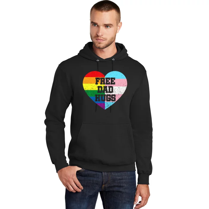 Free Dad Hugs Pride Lgbt Rainbow Flag Family Hoodie