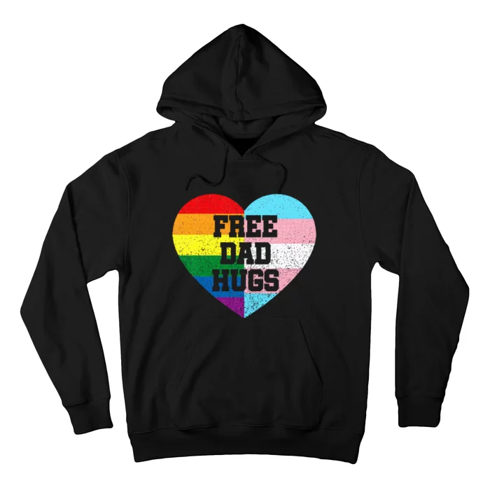 Free Dad Hugs Pride Lgbt Rainbow Flag Family Hoodie