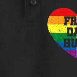 Free Dad Hugs Pride Lgbt Rainbow Flag Family Dry Zone Grid Performance Polo