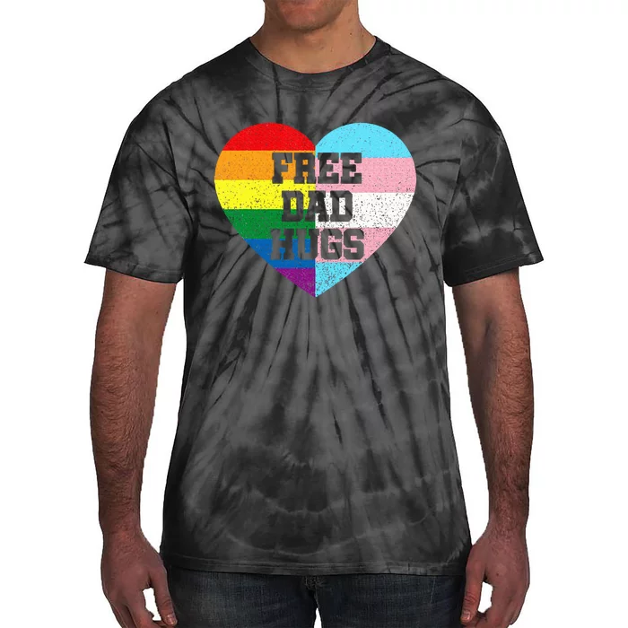 Free Dad Hugs Pride Lgbt Rainbow Flag Family Tie-Dye T-Shirt