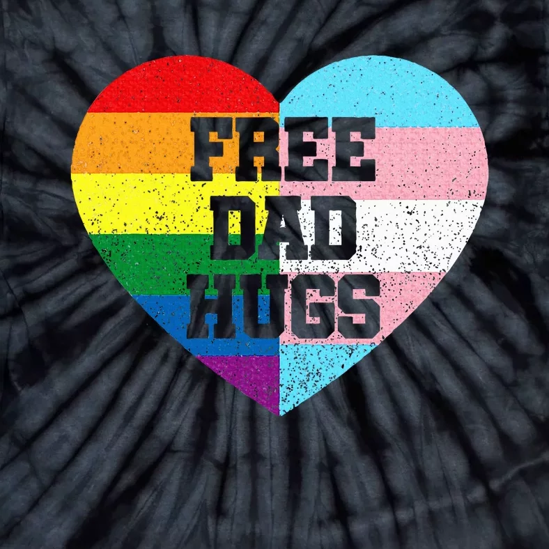 Free Dad Hugs Pride Lgbt Rainbow Flag Family Tie-Dye T-Shirt