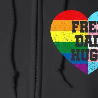 Free Dad Hugs Pride Lgbt Rainbow Flag Family Full Zip Hoodie