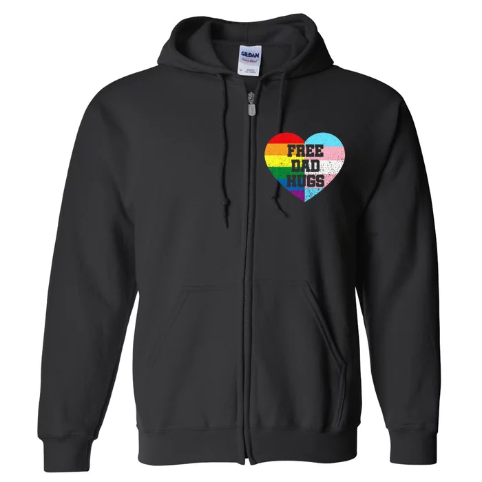 Free Dad Hugs Pride Lgbt Rainbow Flag Family Full Zip Hoodie