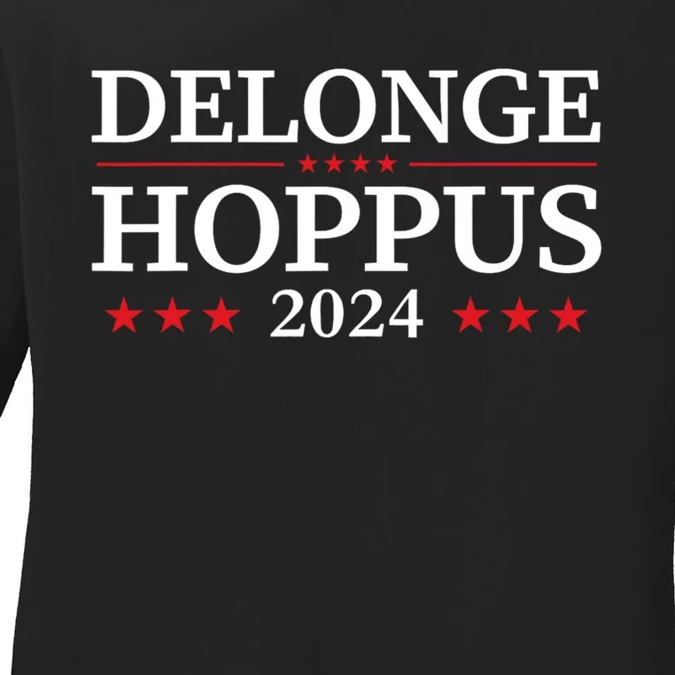 Funny Delonge Hoppus 2024 For President Ladies Long Sleeve Shirt