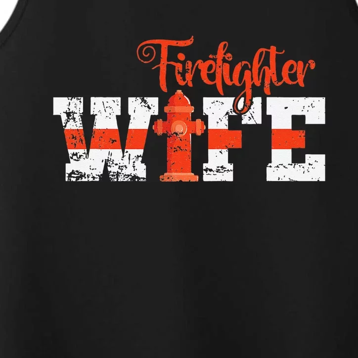 Fire Department Hydrant Firefighter Wife Performance Tank