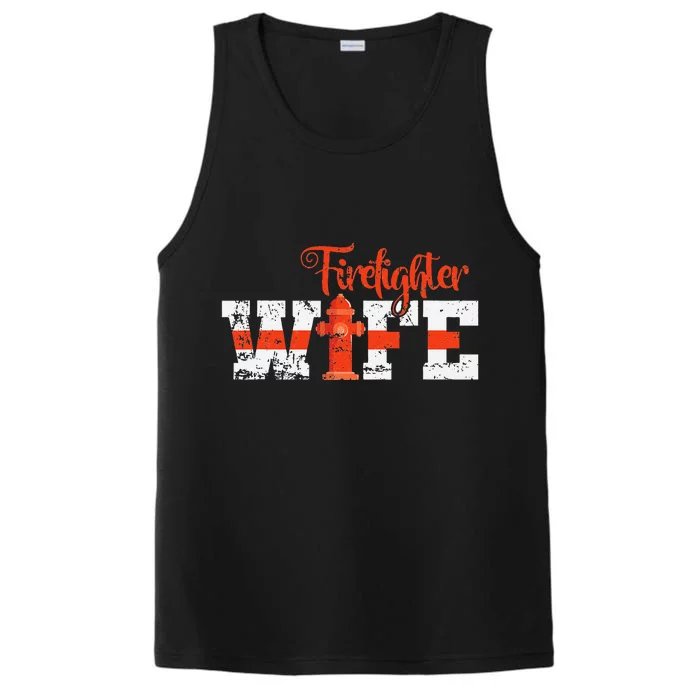 Fire Department Hydrant Firefighter Wife Performance Tank