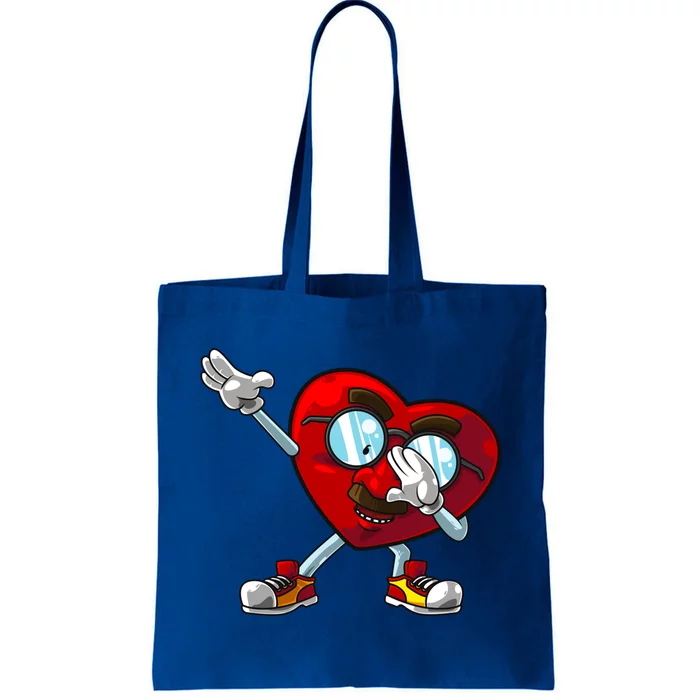 Funny Dabbing Heart Gift Cool Dance Lover Valentine's Day Gift Tote Bag