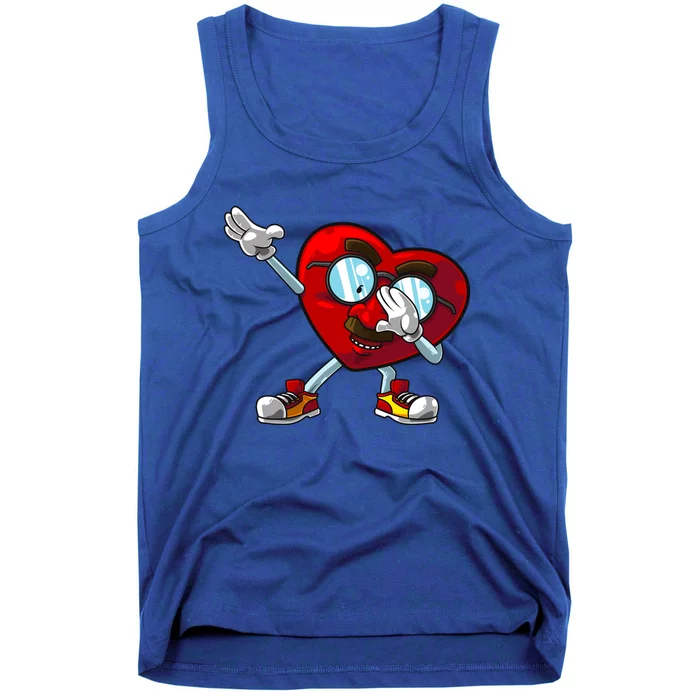 Funny Dabbing Heart Gift Cool Dance Lover Valentine's Day Gift Tank Top