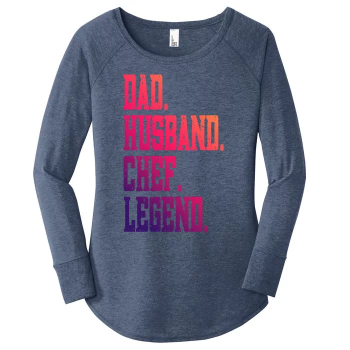 Funny Dad Husband Chef Legend Gift Women's Perfect Tri Tunic Long Sleeve Shirt