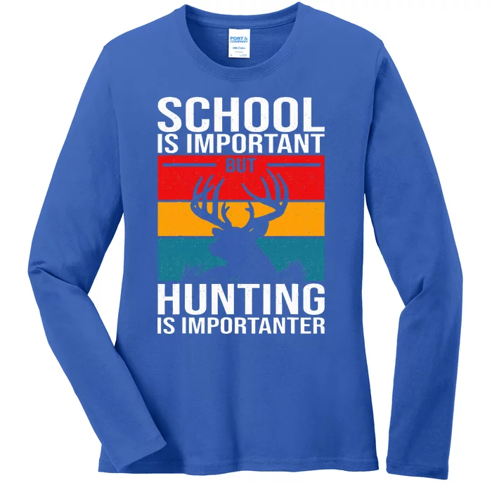 Funny Deer Hunting Ladies Long Sleeve Shirt