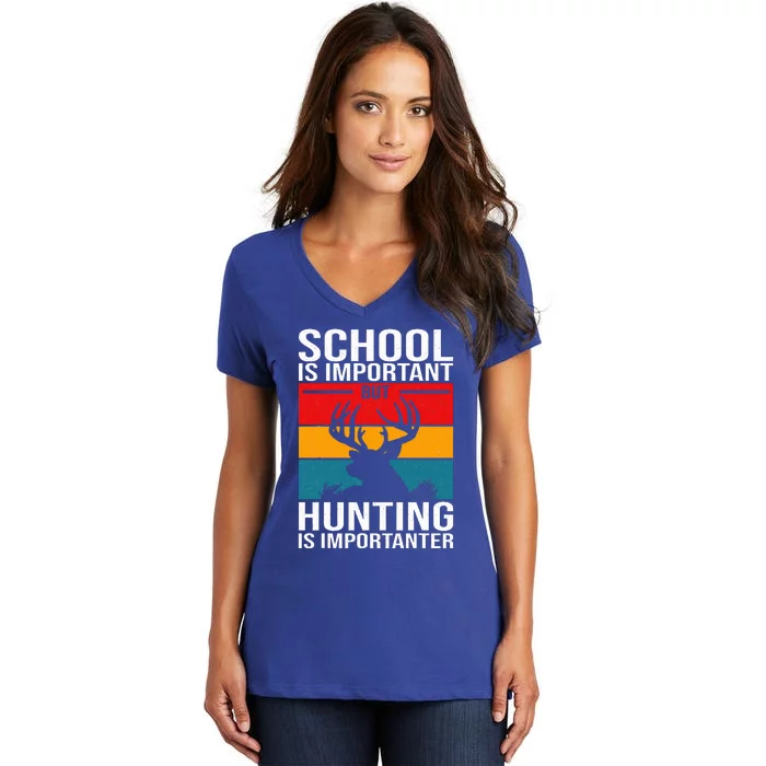 Funny Deer Hunting Women's V-Neck T-Shirt