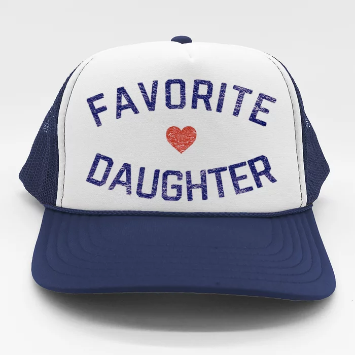 Favorite Daughter Heart Distressed Vintage Faded Classic Cool Gift Trucker Hat