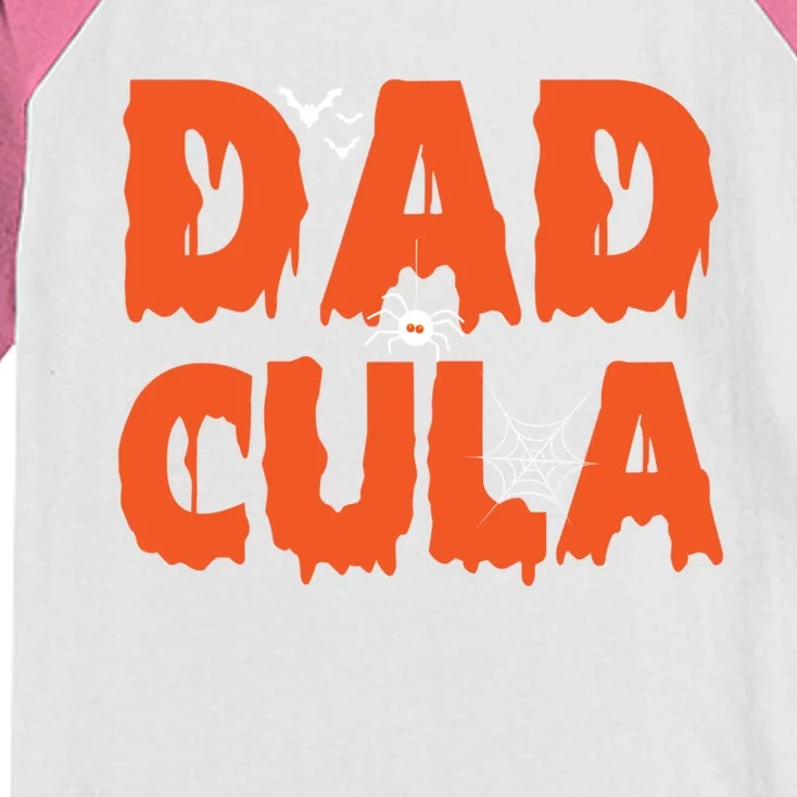 Funny Dadcula Halloween Dad Dracula Costume Momster Matching Gift Kids Colorblock Raglan Jersey