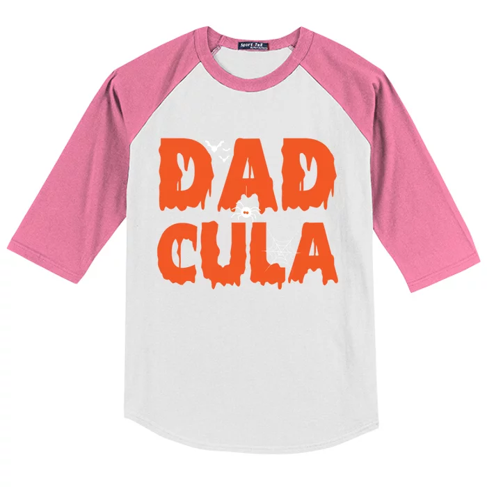 Funny Dadcula Halloween Dad Dracula Costume Momster Matching Gift Kids Colorblock Raglan Jersey