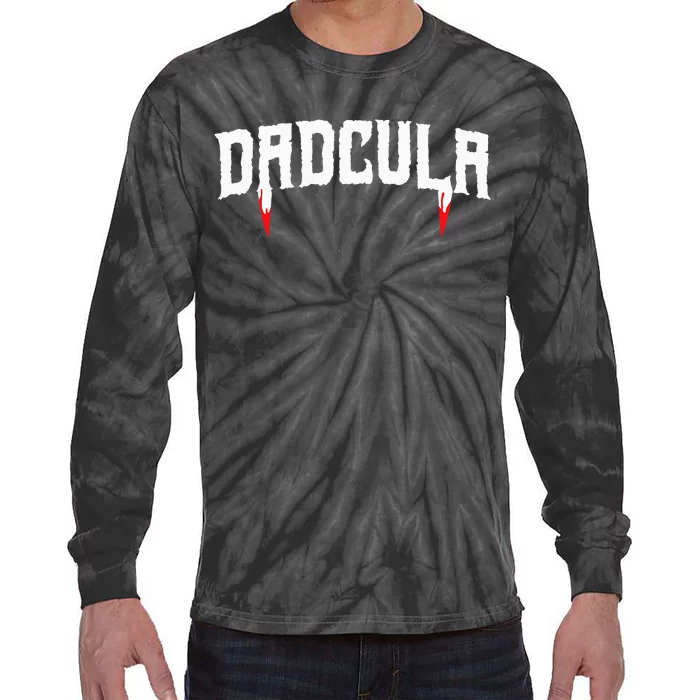 Funny Dadcula Halloween Dad Costume Momster Matching Tie-Dye Long Sleeve Shirt