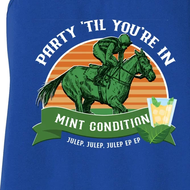 Funny Derby Horse Racing Mint Julep Bourbon Ing Party Gift Women's Racerback Tank