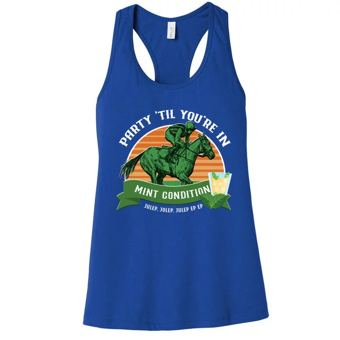 Funny Derby Horse Racing Mint Julep Bourbon Ing Party Gift Women's Racerback Tank