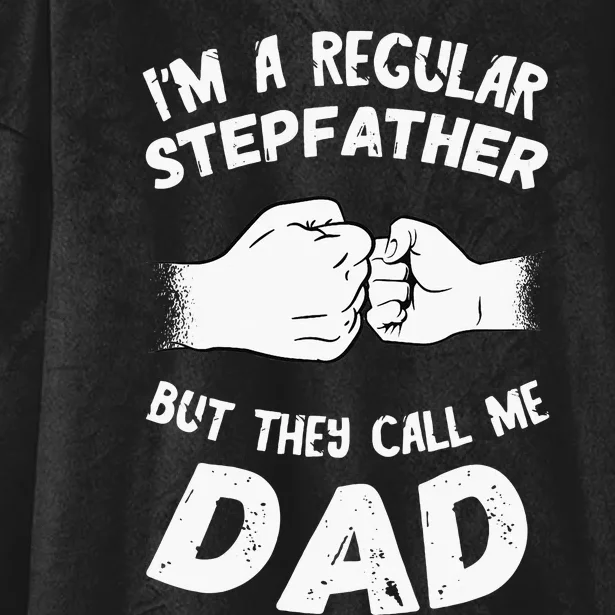 Fathers Day Handshake Fist Bump Step Father Cool Fatherhood Hooded Wearable Blanket