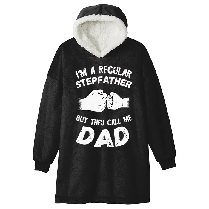 Fathers Day Handshake Fist Bump Step Father Cool Fatherhood Hooded Wearable Blanket