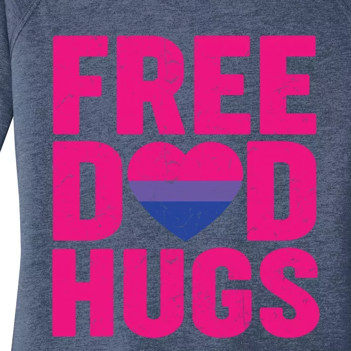 Free Dad Hugs Lgbt Bisexual Pride Gay Fathers Day Gift Women's Perfect Tri Tunic Long Sleeve Shirt