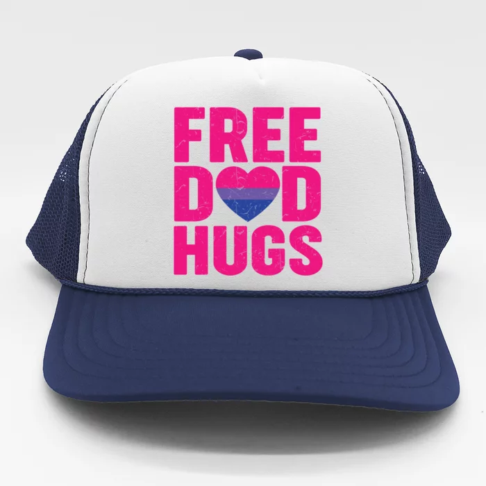 Free Dad Hugs Lgbt Bisexual Pride Gay Fathers Day Gift Trucker Hat