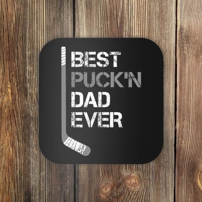 FatherS Day Hockey Dad Best PuckN Dad Ever Coaster