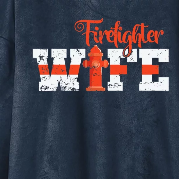 Fire Department Hydrant Firefighter Wife Hooded Wearable Blanket