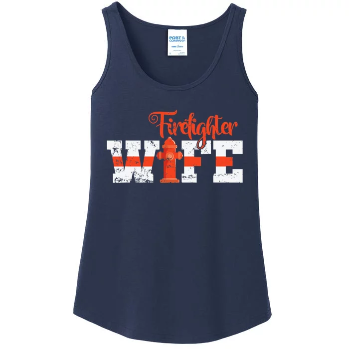 Fire Department Hydrant Firefighter Wife Ladies Essential Tank