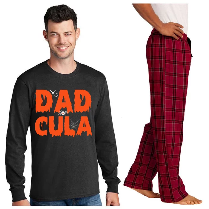 Funny Dadcula Halloween Dad Dracula Costume Momster matching Long Sleeve Pajama Set