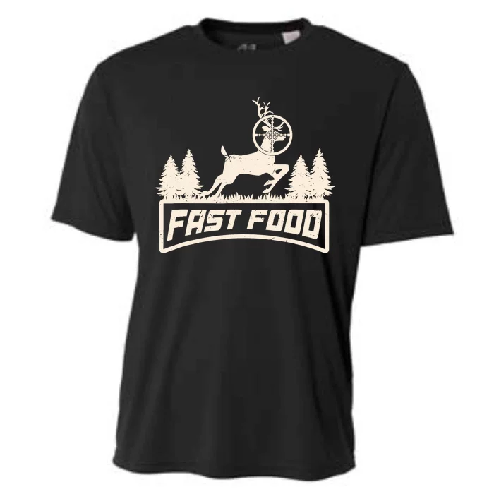 Funny Deer Hunting Season Fast Food Hunter Cooling Performance Crew T-Shirt