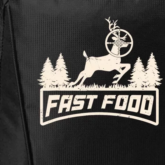 Funny Deer Hunting Season Fast Food Hunter City Backpack