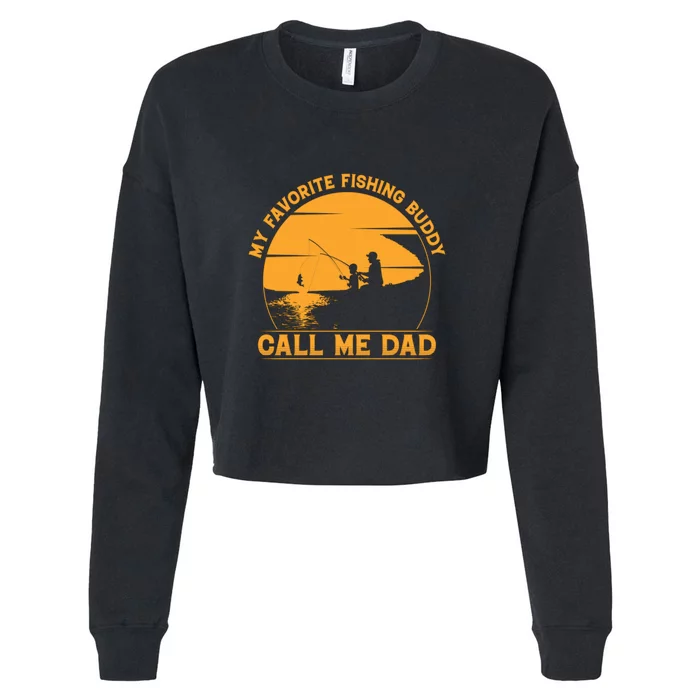 Father's Day Hunting Boat Husband Dad Fishing Legend Gift Cropped Pullover Crew