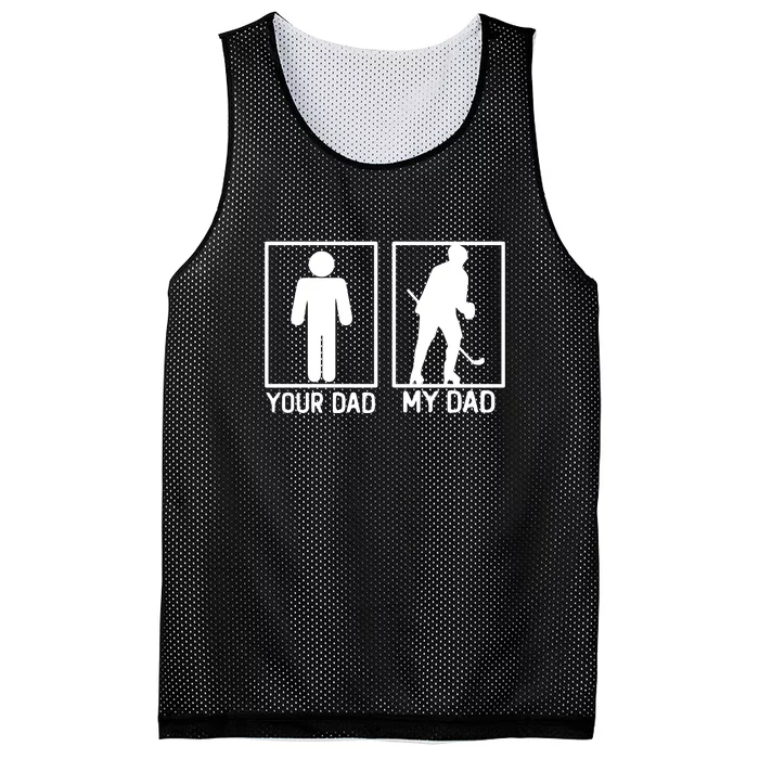 Father's Day Hockey Ball Your Dad Vs My Dad Hockey Ball Dad Gift Hockey Dad Mesh Reversible Basketball Jersey Tank