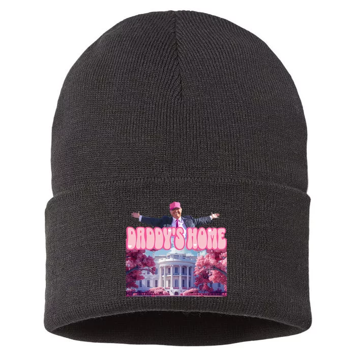 Funny DaddyS Home Trump Pink 2024 Sustainable Knit Beanie