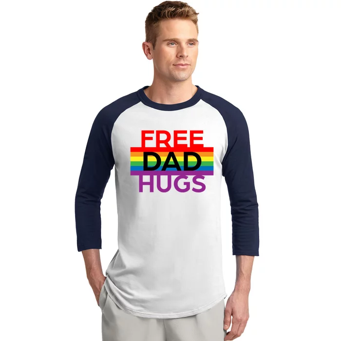 Free Dad Hugs Lgbt Pride Social Movet Great Gift Baseball Sleeve Shirt