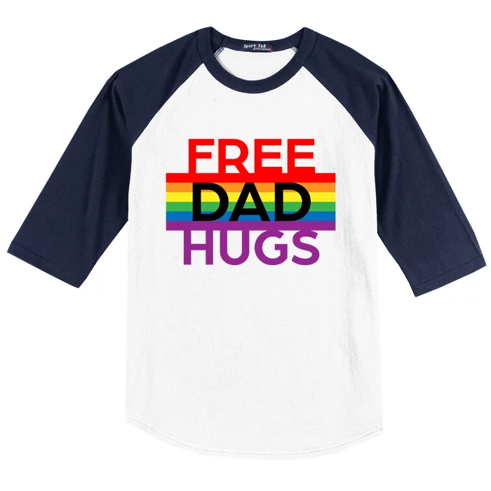 Free Dad Hugs Lgbt Pride Social Movet Great Gift Baseball Sleeve Shirt