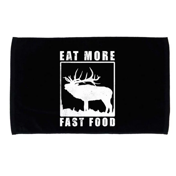 Funny Deer Hunting Season Eat More Fast Food Hunter Microfiber Hand Towel