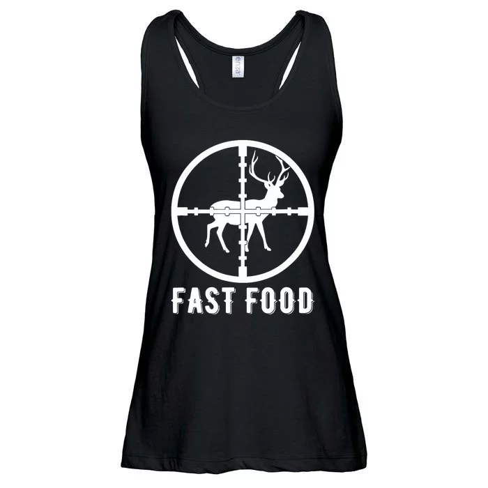 Funny Deer Hunting Season Fast Food Hunter Ladies Essential Flowy Tank