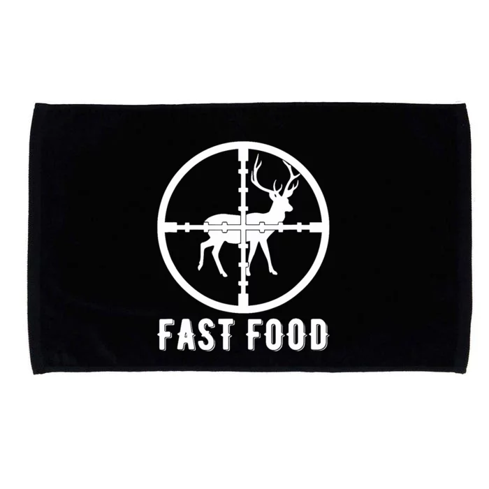 Funny Deer Hunting Season Fast Food Hunter Microfiber Hand Towel