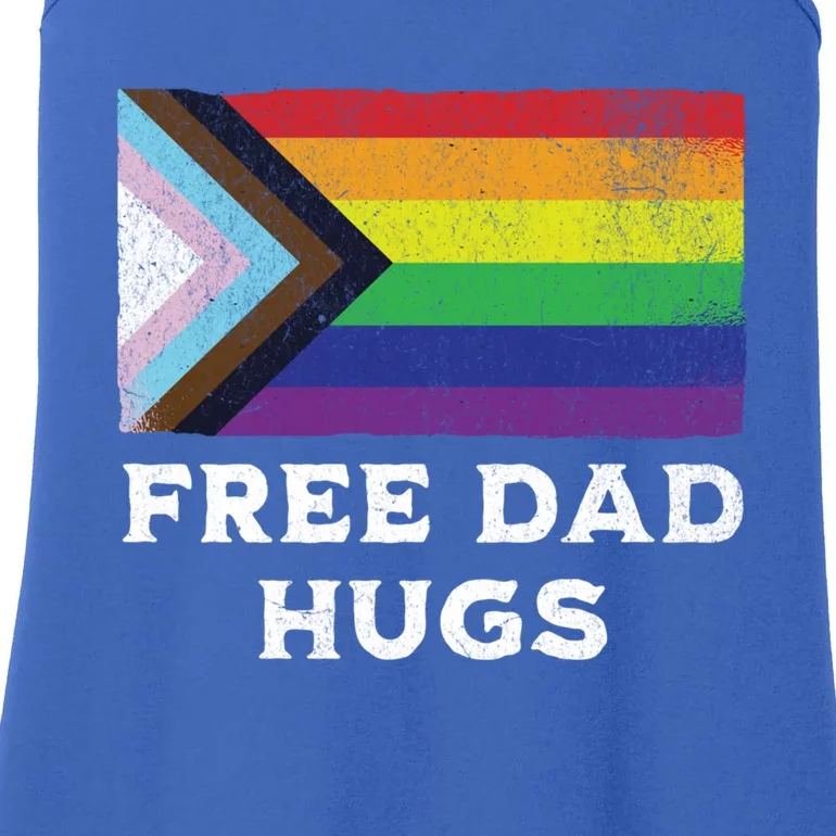 Free Dad Hugs Lgbt Rainbow Pride Fathers Day Pride Month Gift Ladies Essential Tank