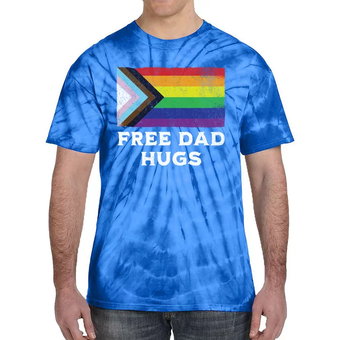 Free Dad Hugs Lgbt Rainbow Pride Fathers Day Pride Month Gift Tie-Dye T-Shirt