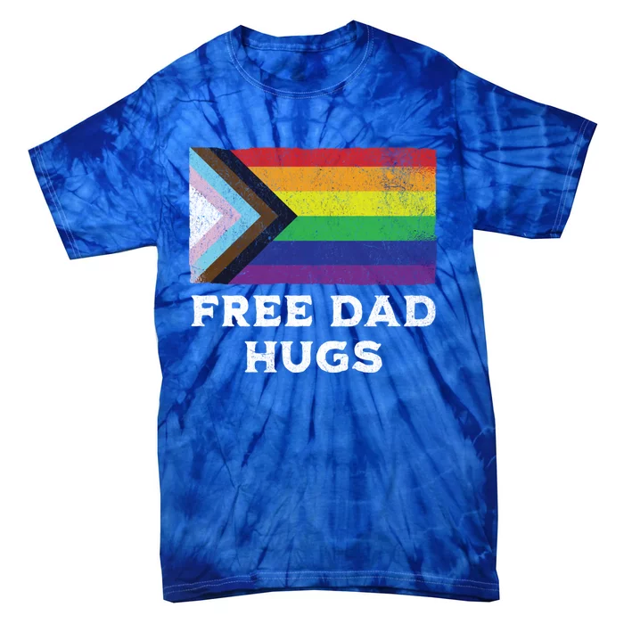 Free Dad Hugs Lgbt Rainbow Pride Fathers Day Pride Month Gift Tie-Dye T-Shirt