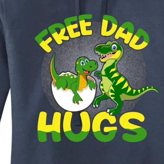 Free Dad Hugs Funny Dinosaurs Sketch Women's Pullover Hoodie