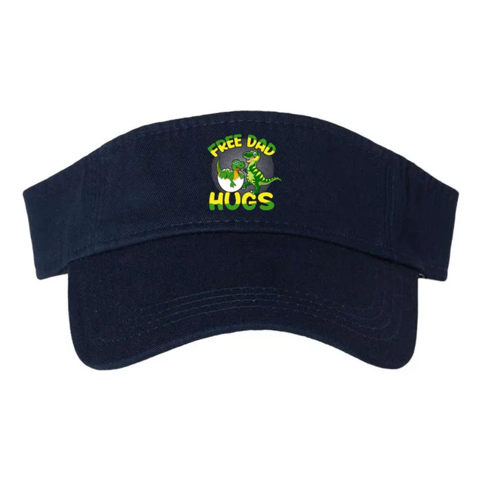 Free Dad Hugs Funny Dinosaurs Sketch Valucap Bio-Washed Visor