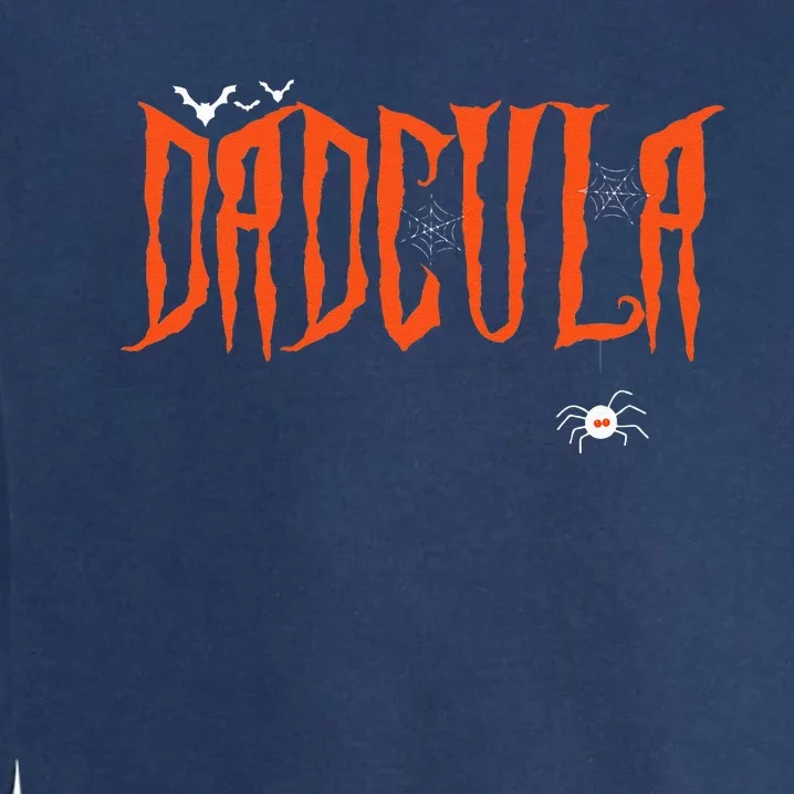 Funny Dadcula Halloween Dad Dracula Costume Momster Matching Garment-Dyed Sweatshirt